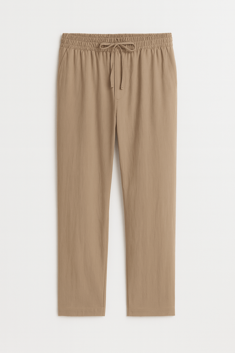 Saga Keten Baggy Pantolon Bej - Redline