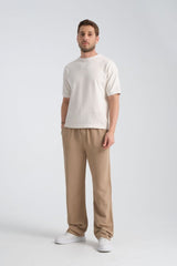 Saga Keten Baggy Pantolon Bej - Redline