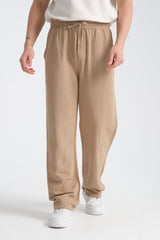 Saga Keten Baggy Pantolon Bej - Redline