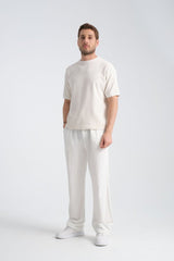 Saga Keten Baggy Pantolon Beyaz - Redline