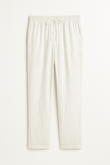 Saga Keten Baggy Pantolon Beyaz - Redline