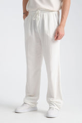 Saga Keten Baggy Pantolon Beyaz - Redline