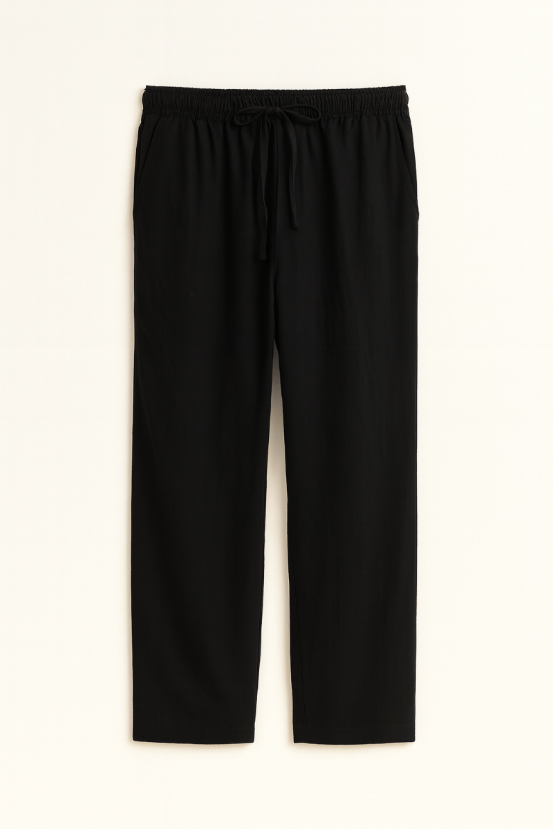 Saga Keten Baggy Pantolon Siyah - Redline
