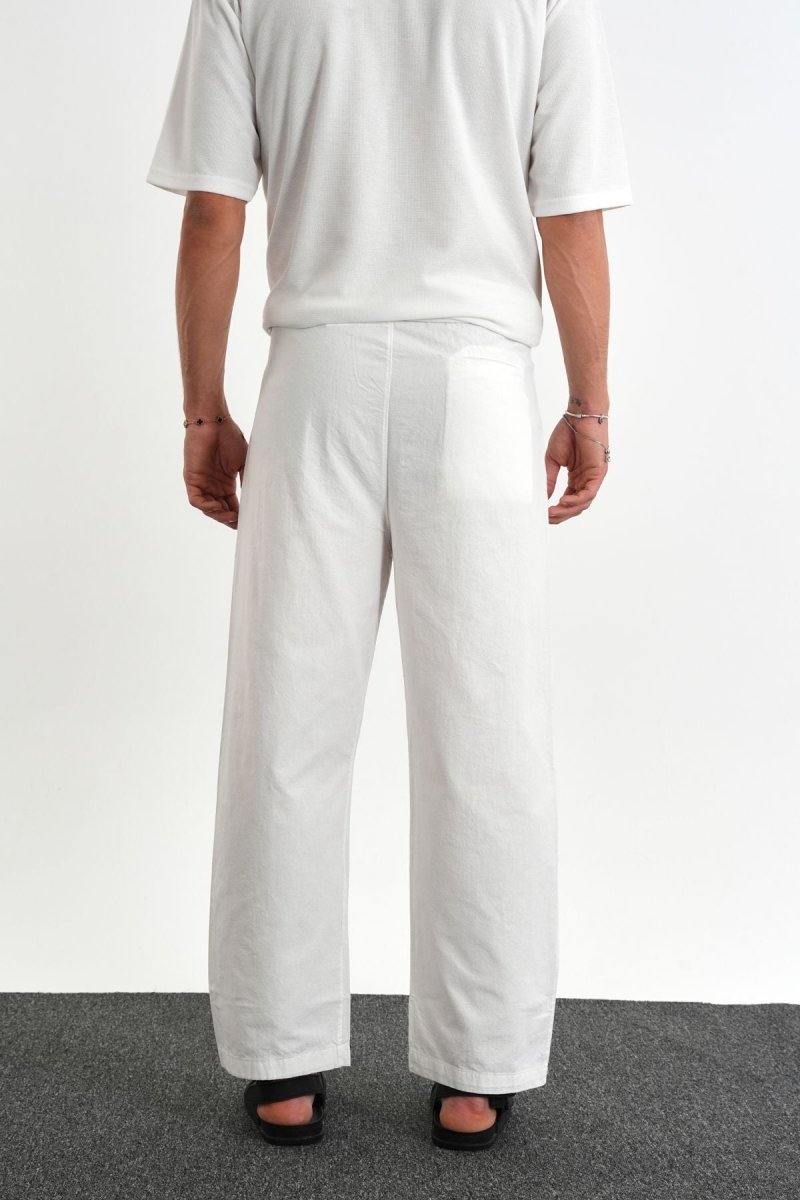 Sarto Kemerli Rahat Kalıp Erkek Pantolon Beyaz - Redline