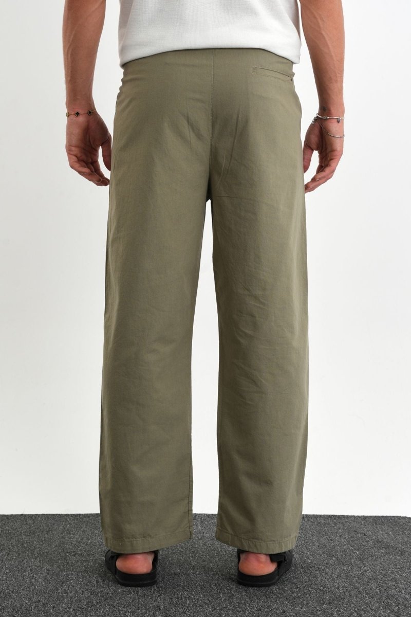 Sarto Kemerli Rahat Kalıp Erkek Pantolon Haki - Redline