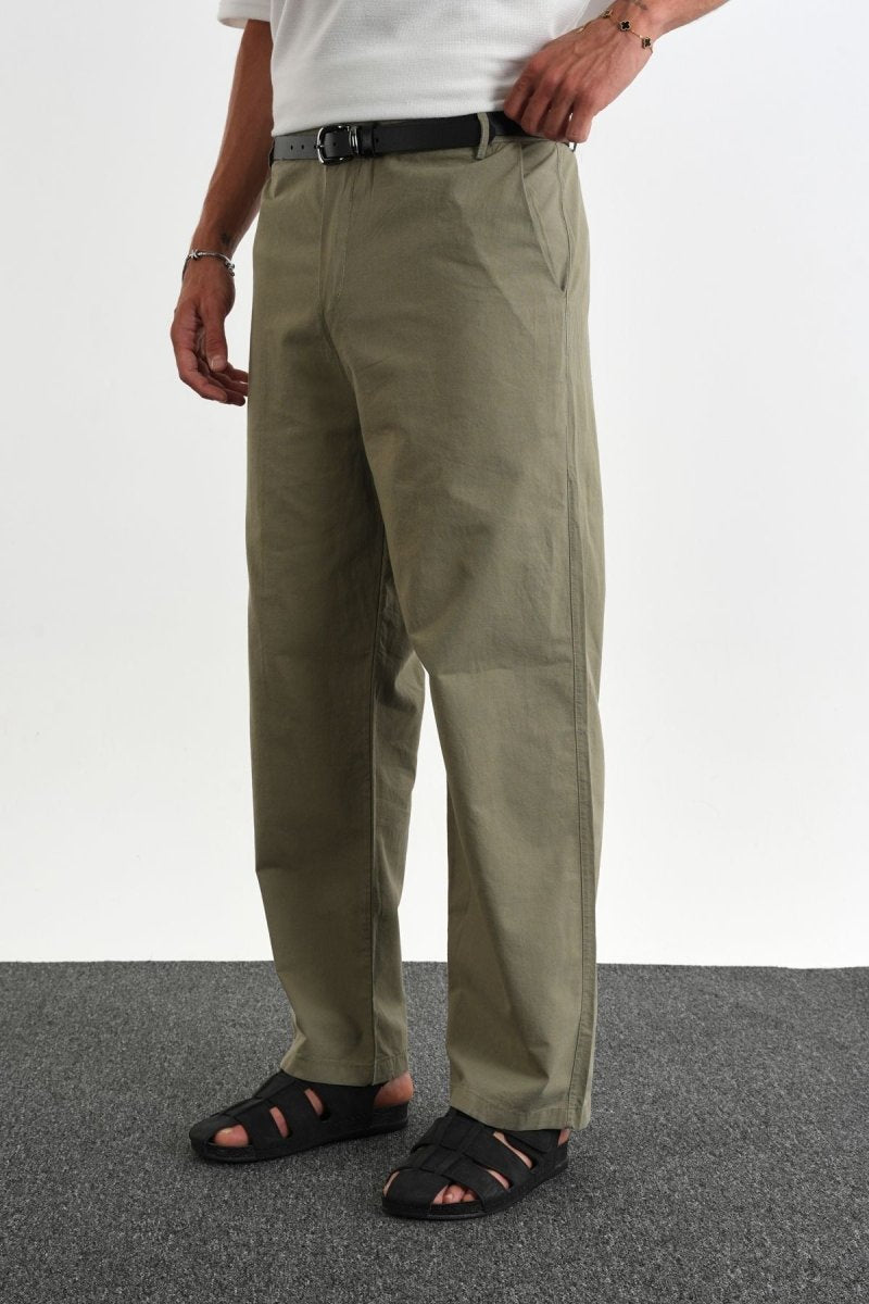 Sarto Kemerli Rahat Kalıp Erkek Pantolon Haki - Redline