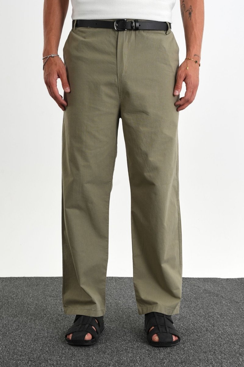 Sarto Kemerli Rahat Kalıp Erkek Pantolon Haki - Redline
