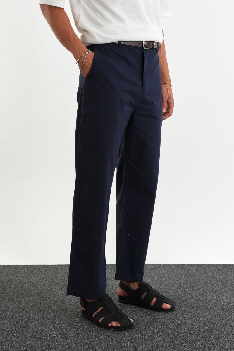 Sarto Kemerli Rahat Kalıp Erkek Pantolon Lacivert - Redline