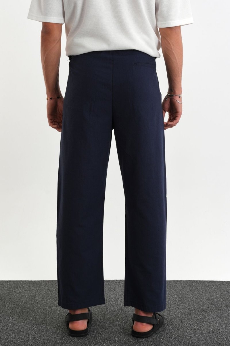 Sarto Kemerli Rahat Kalıp Erkek Pantolon Lacivert - Redline