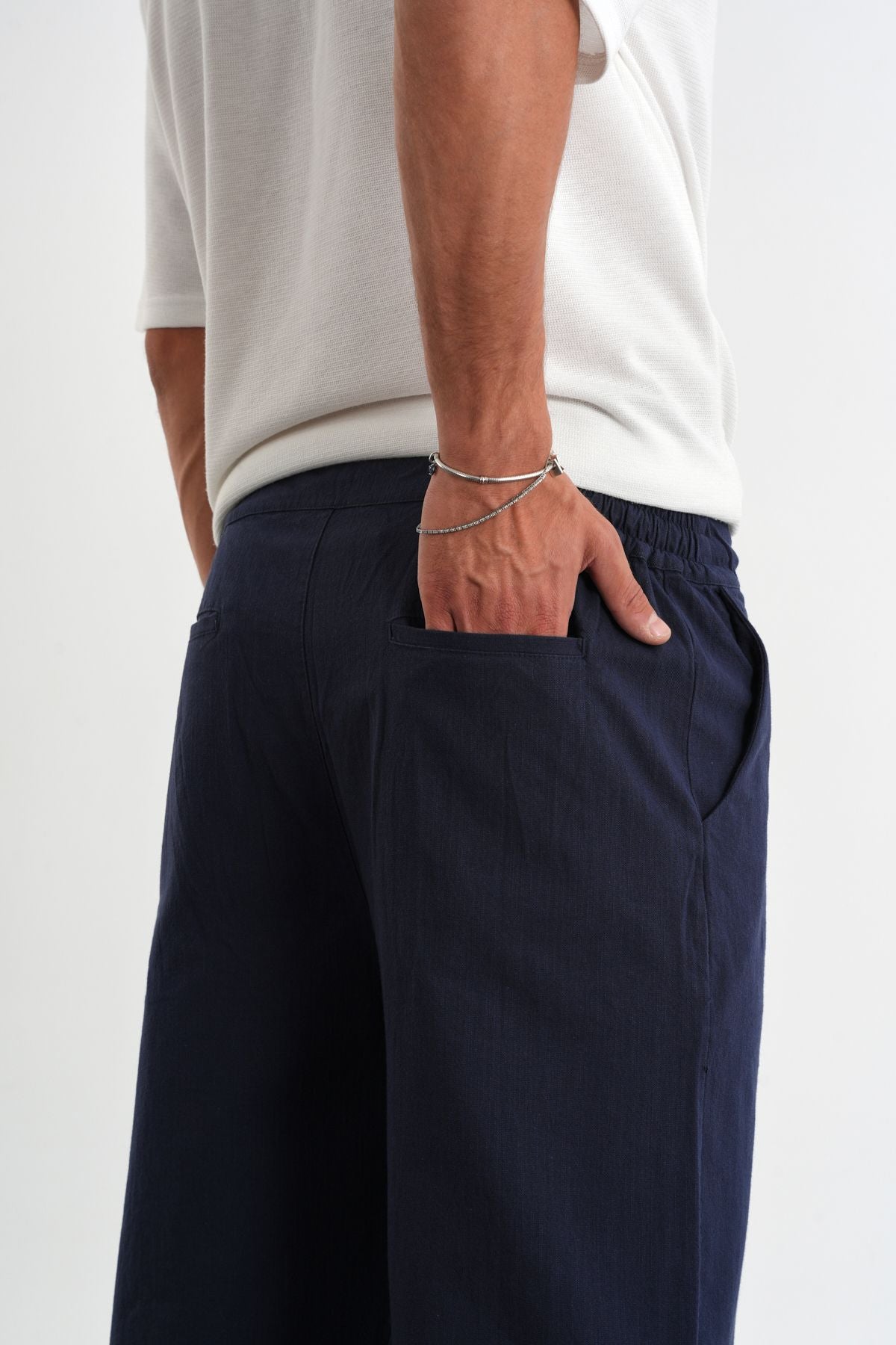 Sartor Kemerli Lastikli Rahat Kalıp Pantolon Yeni Sezon Lacivert - Redline