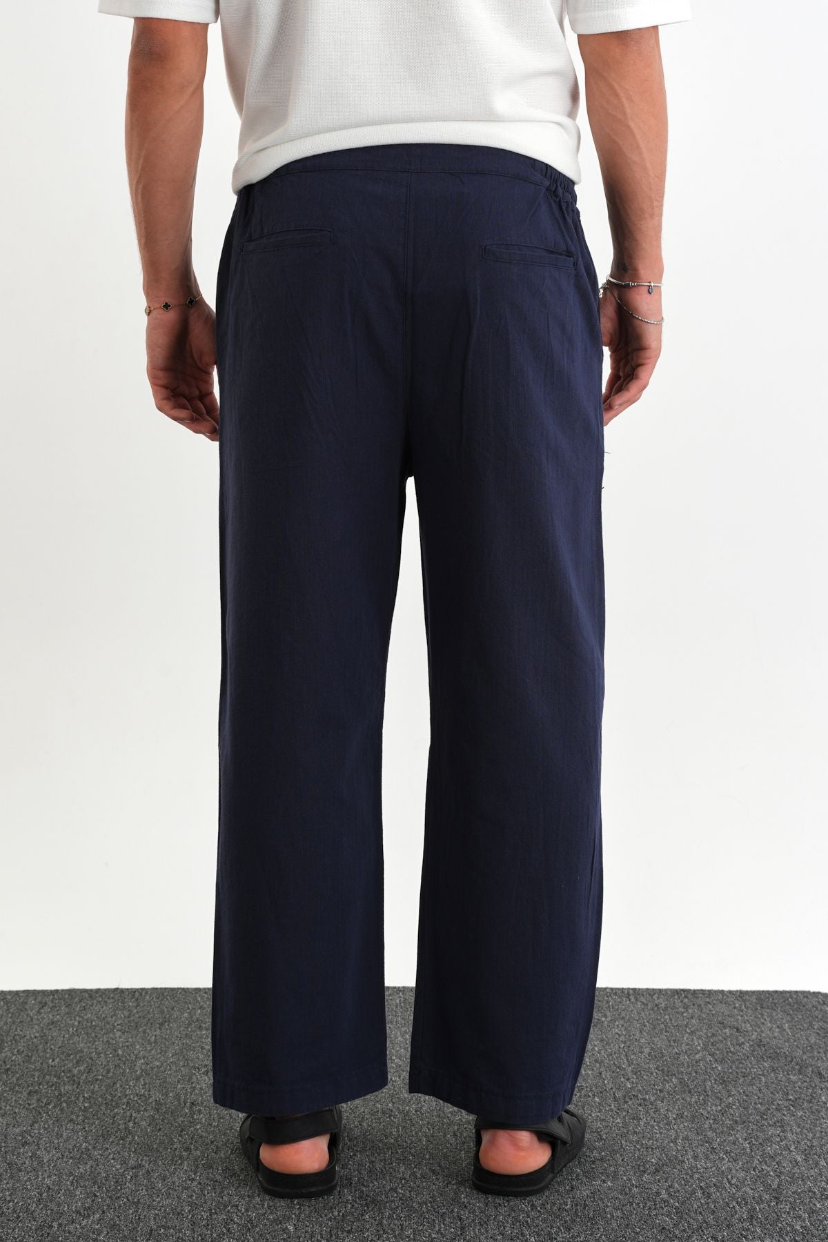 Sartor Kemerli Lastikli Rahat Kalıp Pantolon Yeni Sezon Lacivert - Redline