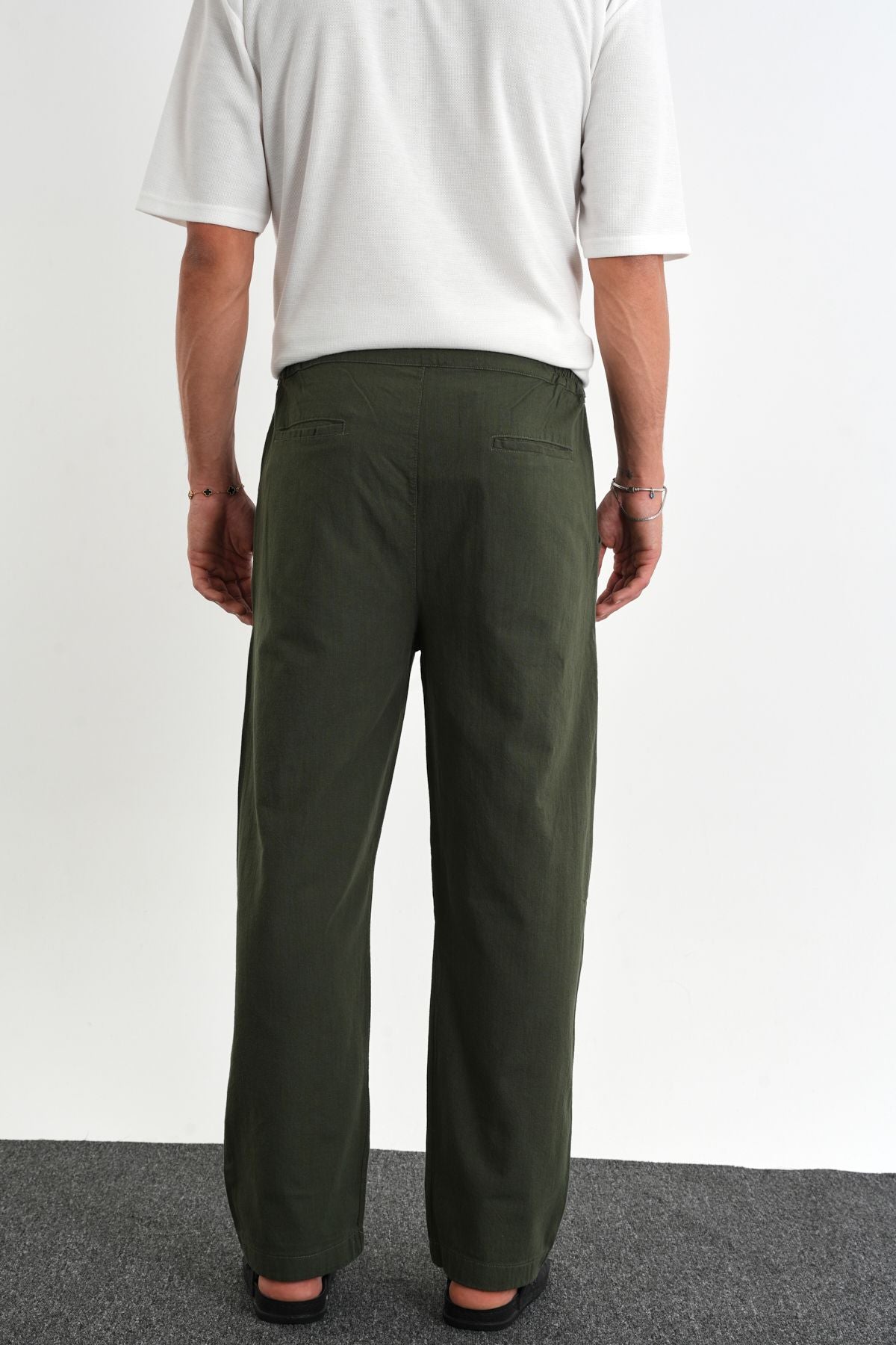 Sartor Kemerli Lastikli Rahat Kalıp Pantolon Yeşil - Redline