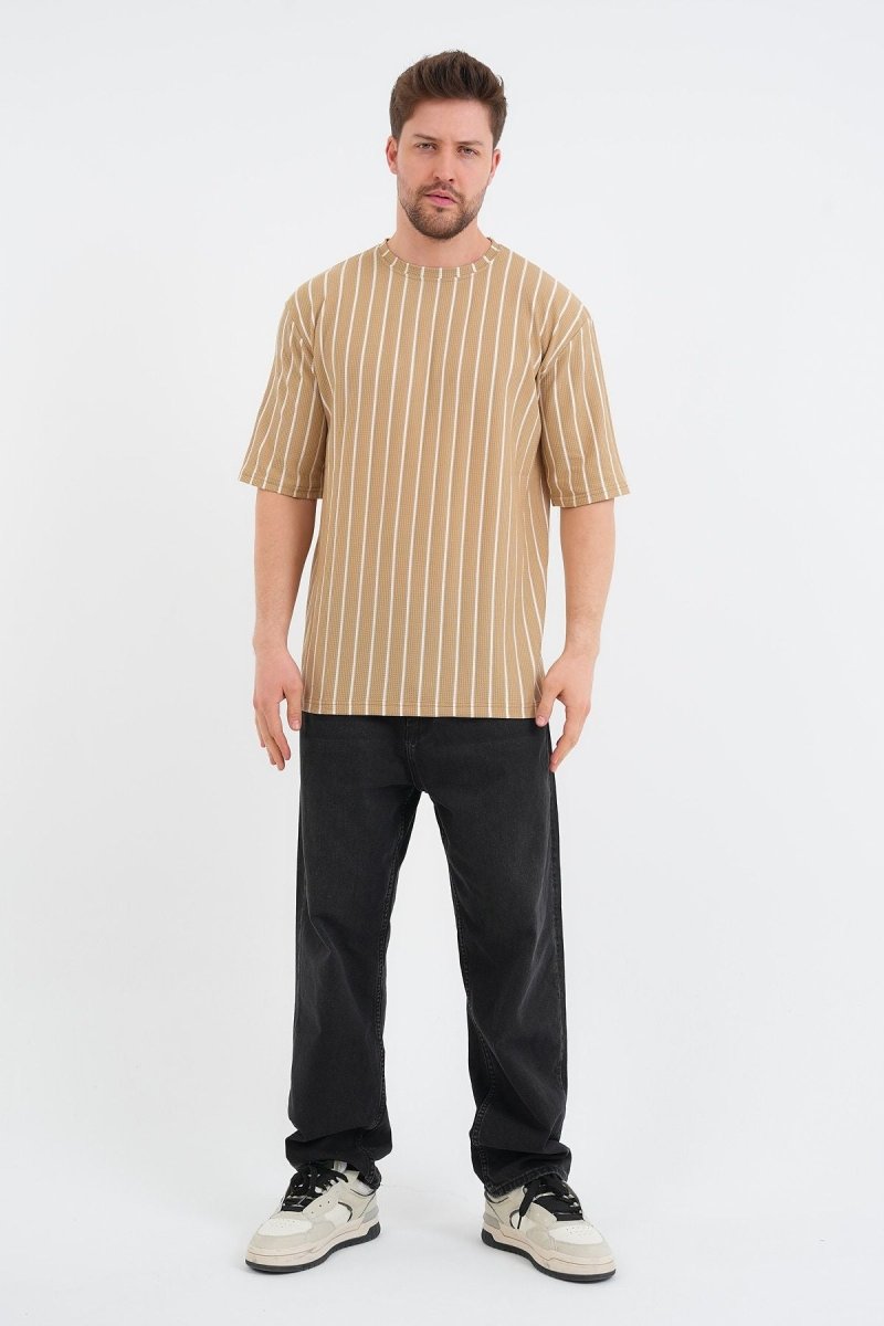 Shift Erkek Oversize Tişört Bej - Redline