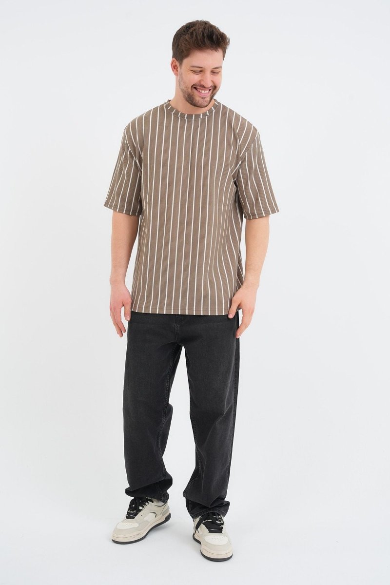 Shift Erkek Oversize Tişört Kahverengi - Redline