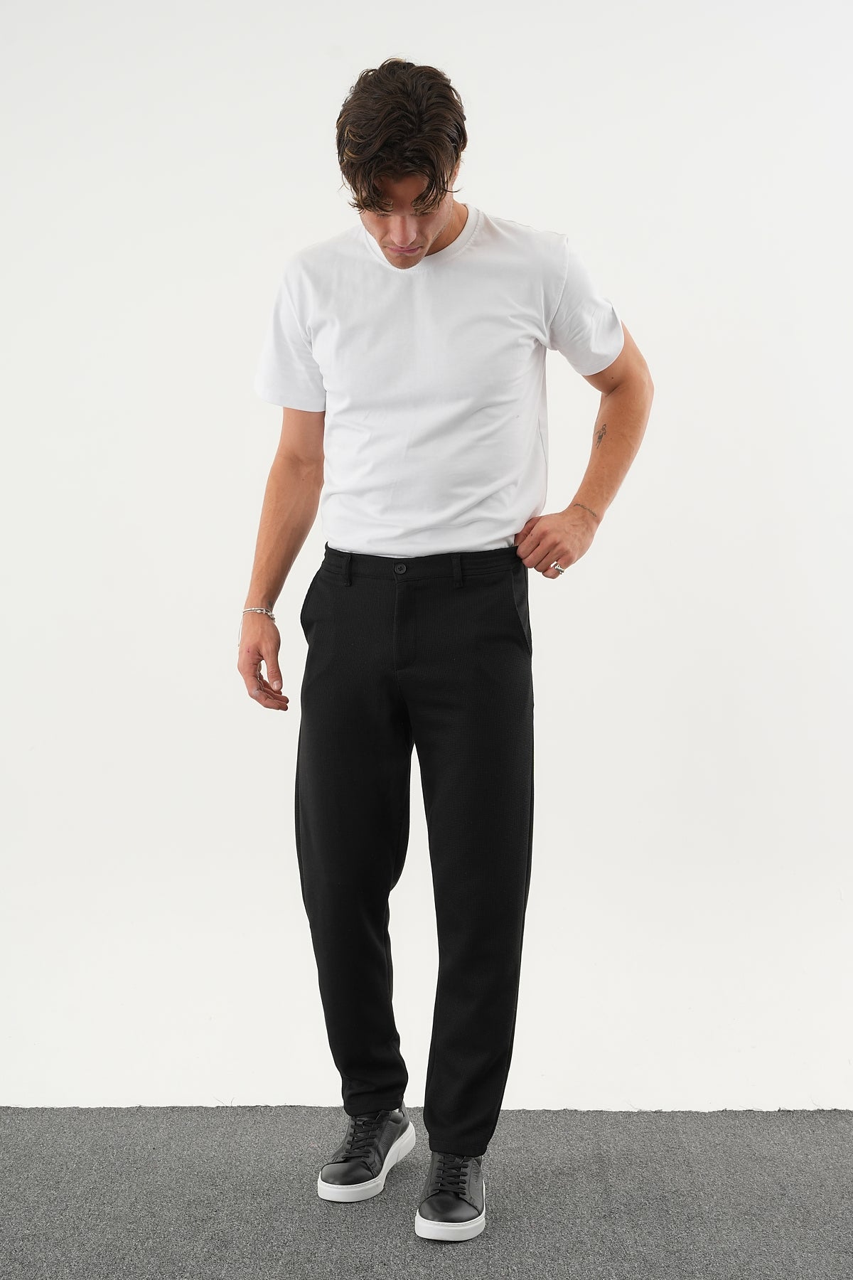 ARDEN Kışlık Kalın Slim Fit Kemerli Erkek Pantolon Siyah