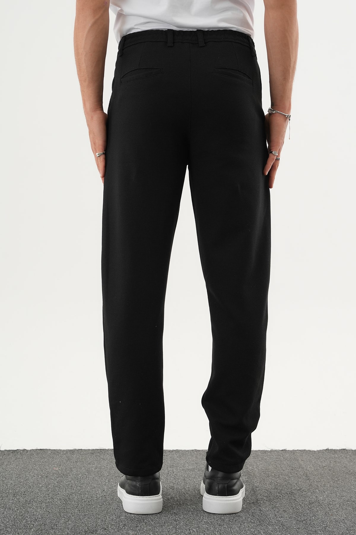 ARDEN Kışlık Kalın Slim Fit Kemerli Erkek Pantolon Siyah