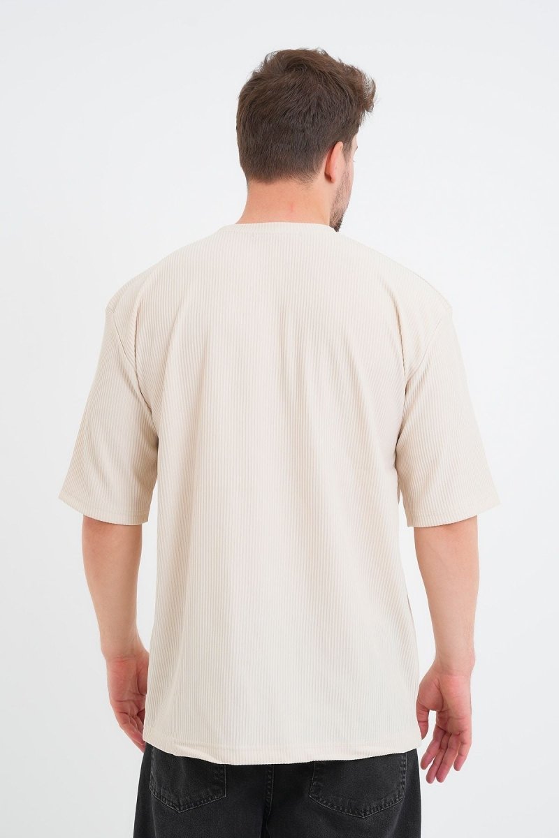 Valor Erkek Oversize Tişört Bej - Redline
