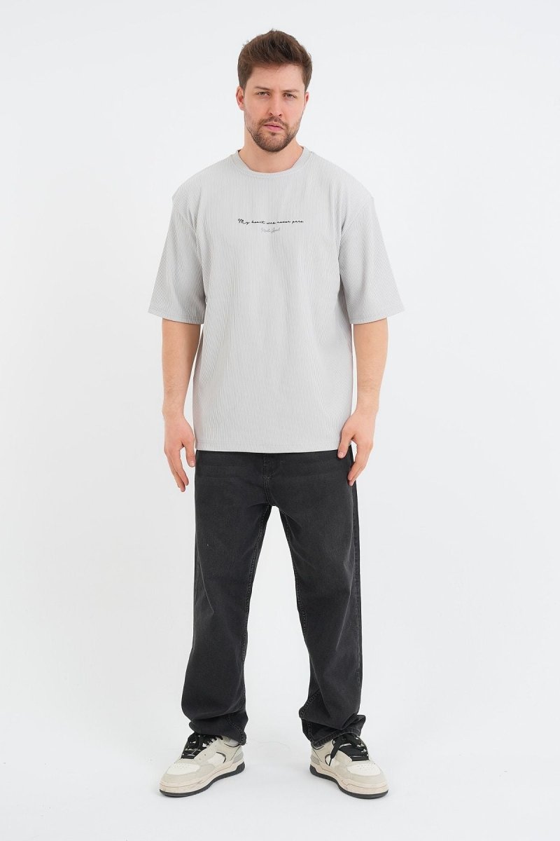 Valor Erkek Oversize Tişört Gri - Redline