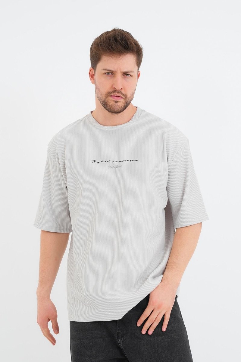 Valor Erkek Oversize Tişört Gri - Redline