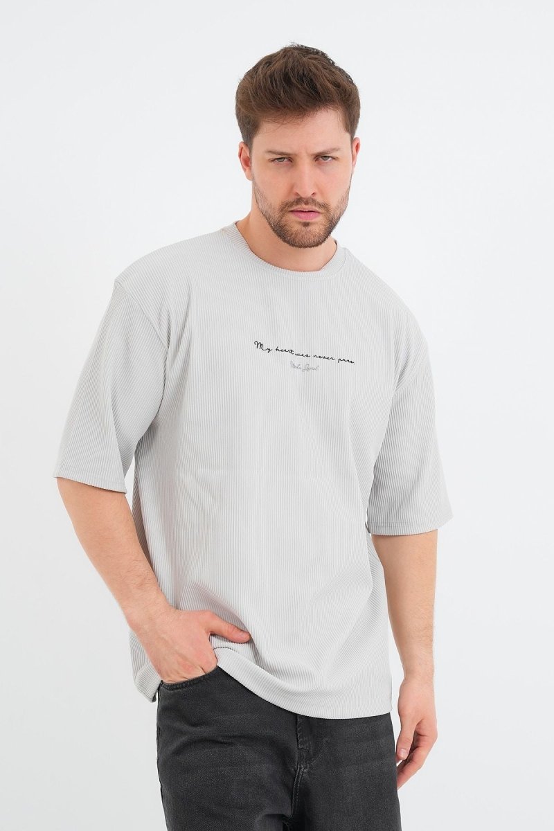 Valor Erkek Oversize Tişört Gri - Redline