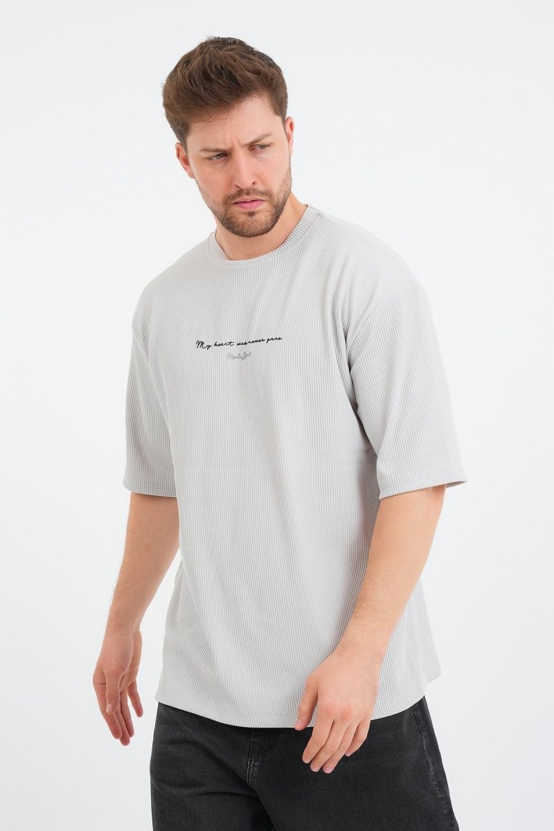 Valor Erkek Oversize Tişört Gri - Redline