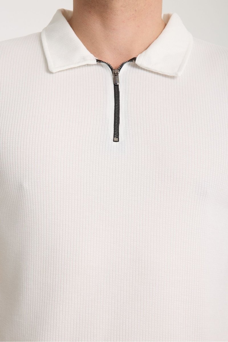 Verge Slim Fit Polo Yaka T-shirt Beyaz - Redline