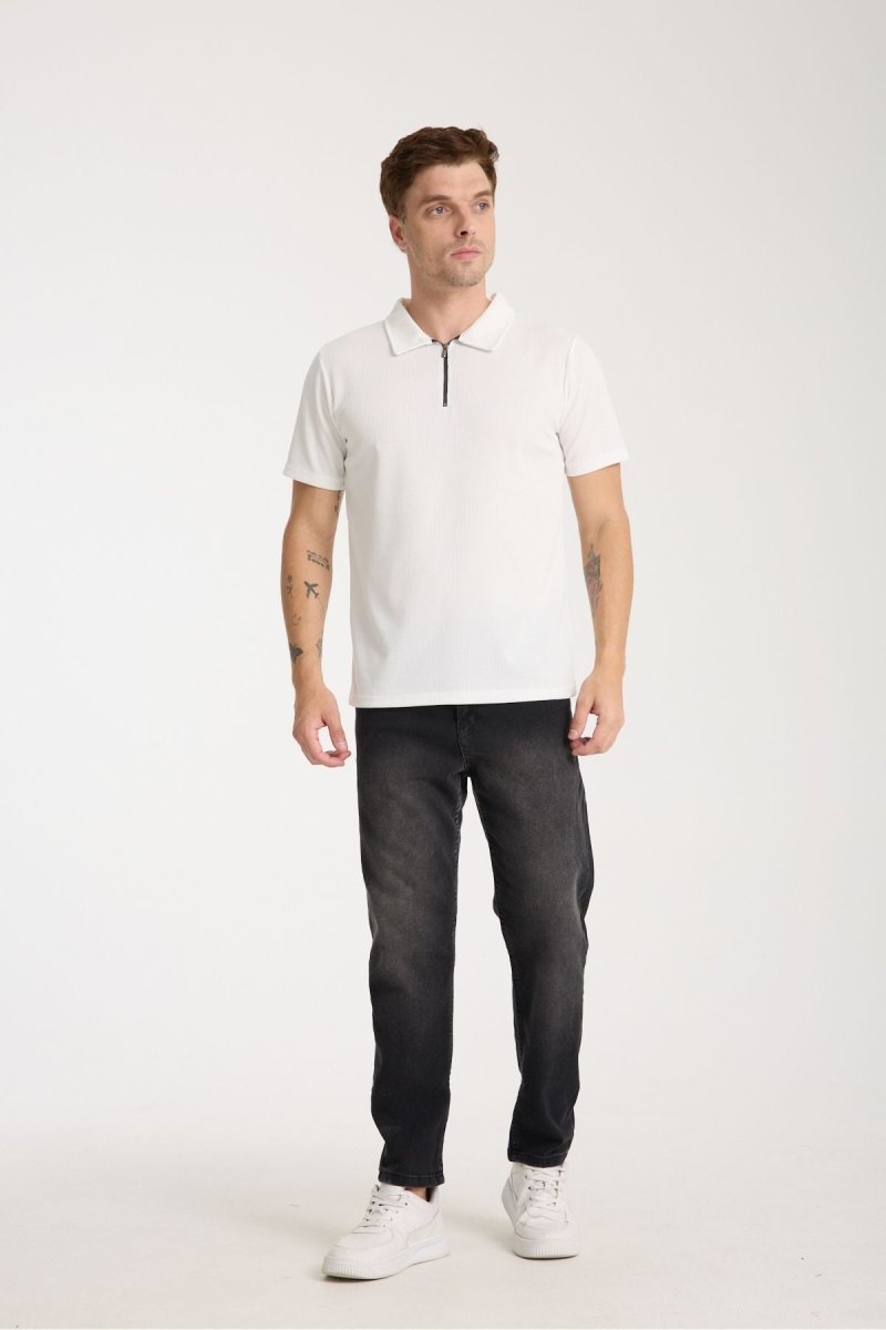 Verge Slim Fit Polo Yaka T-shirt Beyaz - Redline