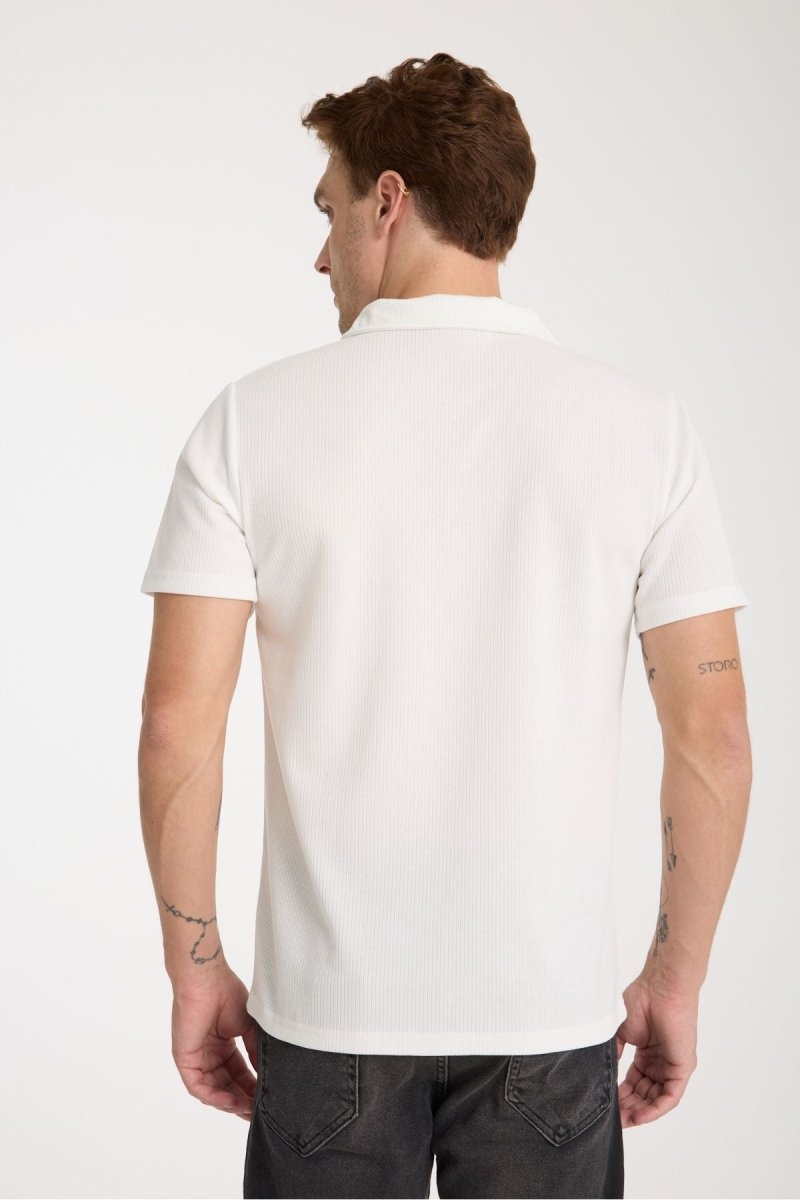 Verge Slim Fit Polo Yaka T-shirt Beyaz - Redline