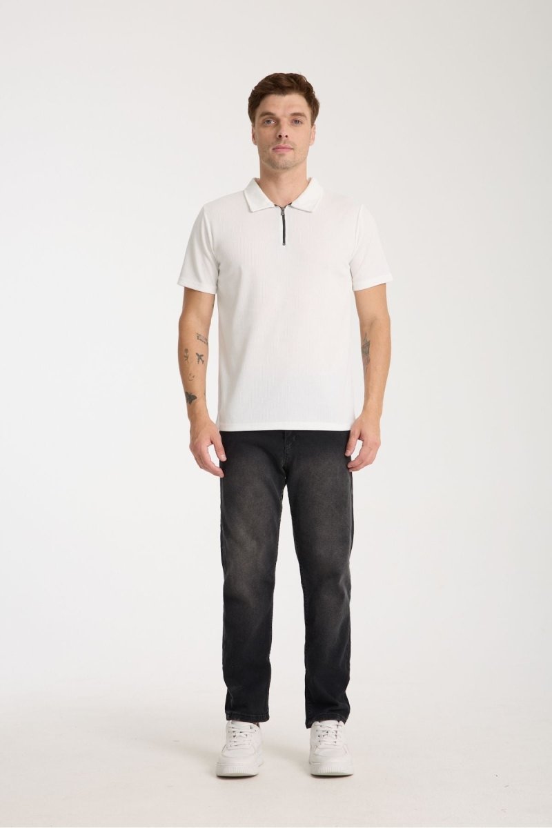 Verge Slim Fit Polo Yaka T-shirt Beyaz - Redline