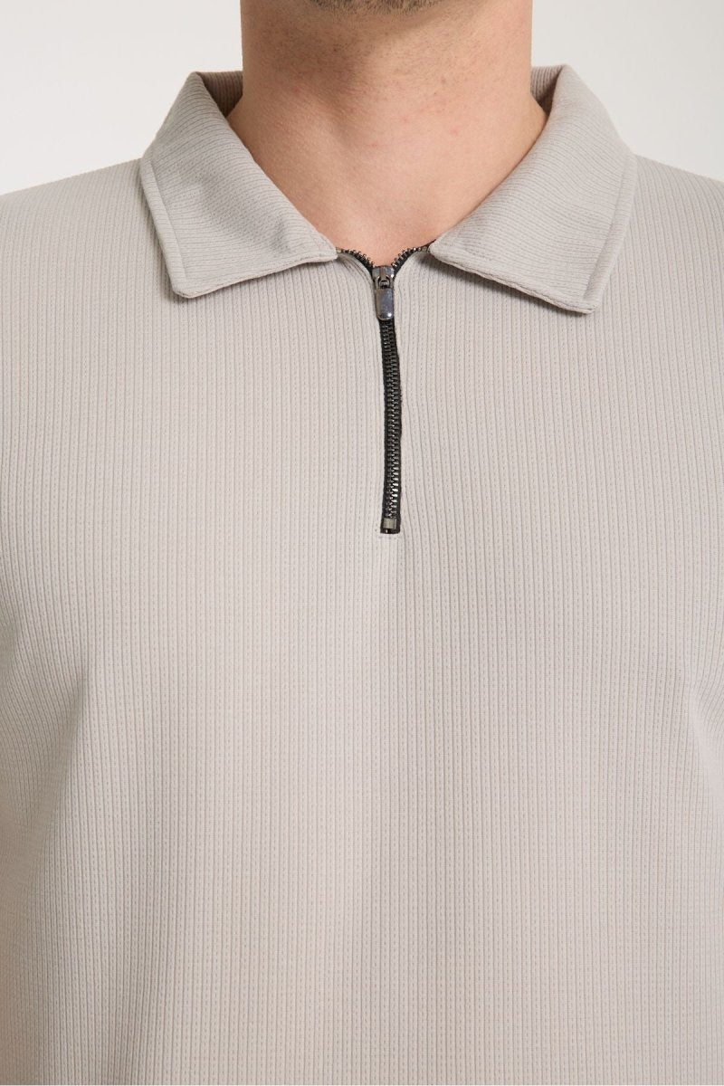 Verge Slim Fit Polo Yaka T-shirt Gri - Redline