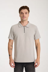 Verge Slim Fit Polo Yaka T-shirt Gri - Redline