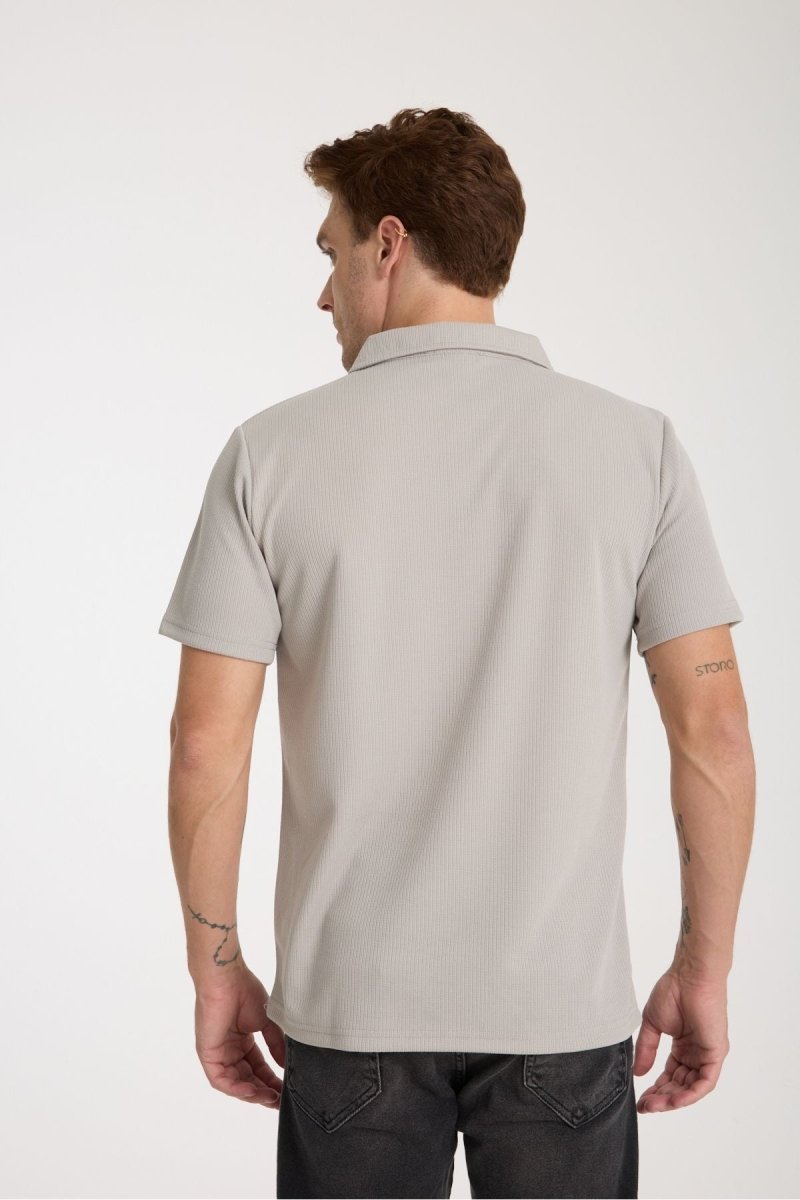 Verge Slim Fit Polo Yaka T-shirt Gri - Redline