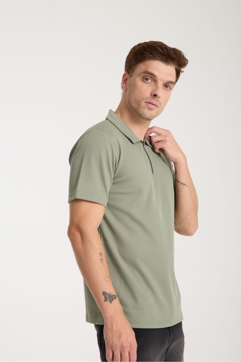 Verge Slim Fit Polo Yaka T-shirt Yeşil - Redline