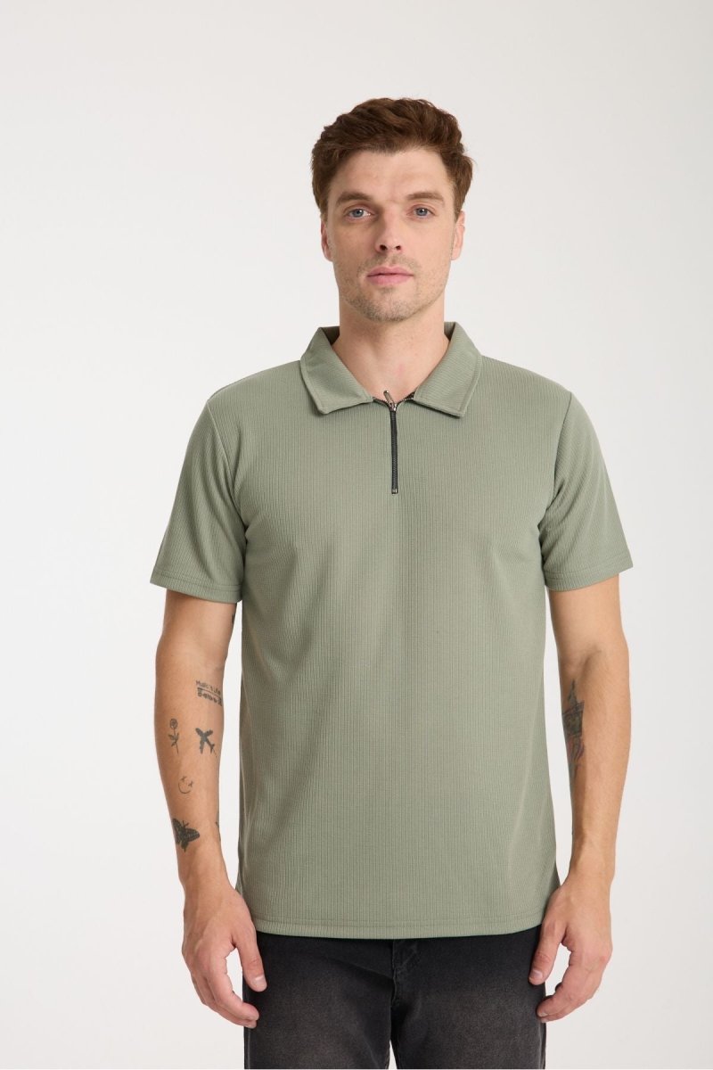 Verge Slim Fit Polo Yaka T-shirt Yeşil - Redline