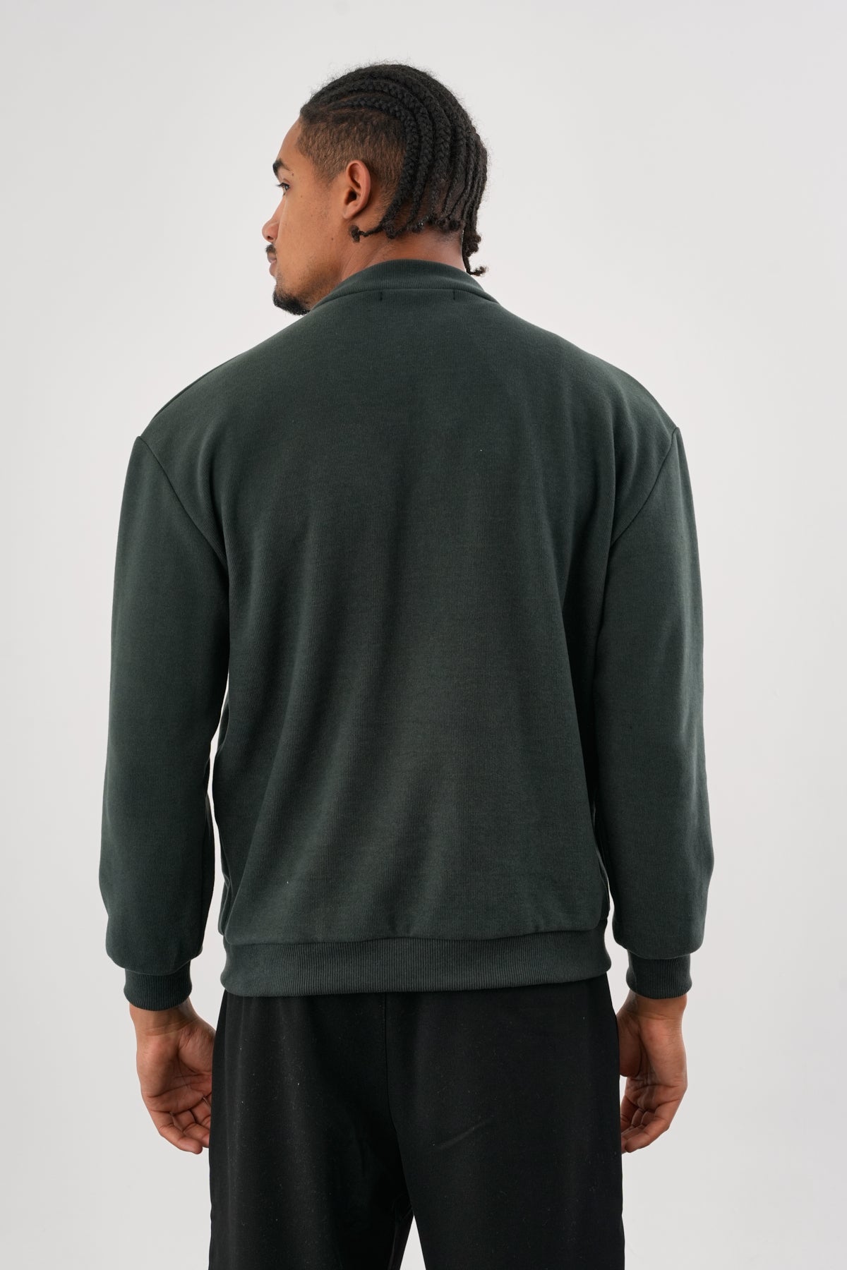 NOBLE V Yaka Kışlık Hırka Yeşil